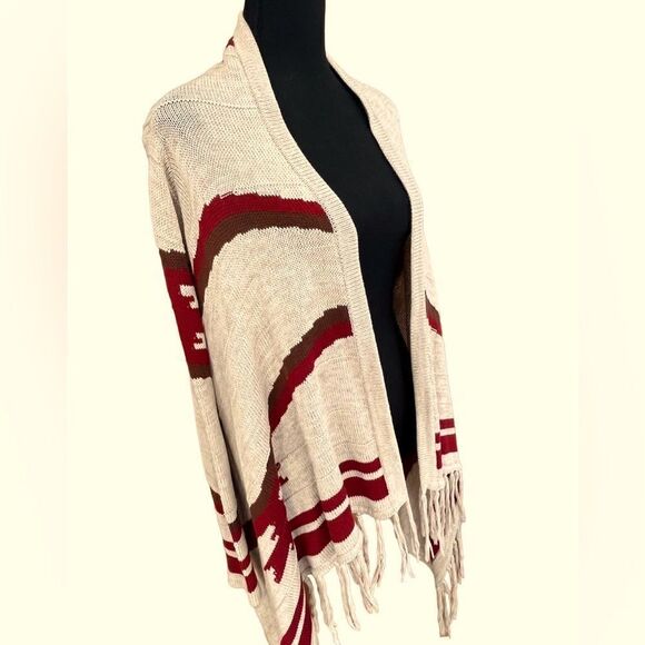 Love Stitch open front boho fringe cotton blend cardigan size S - Picture 5 of 6